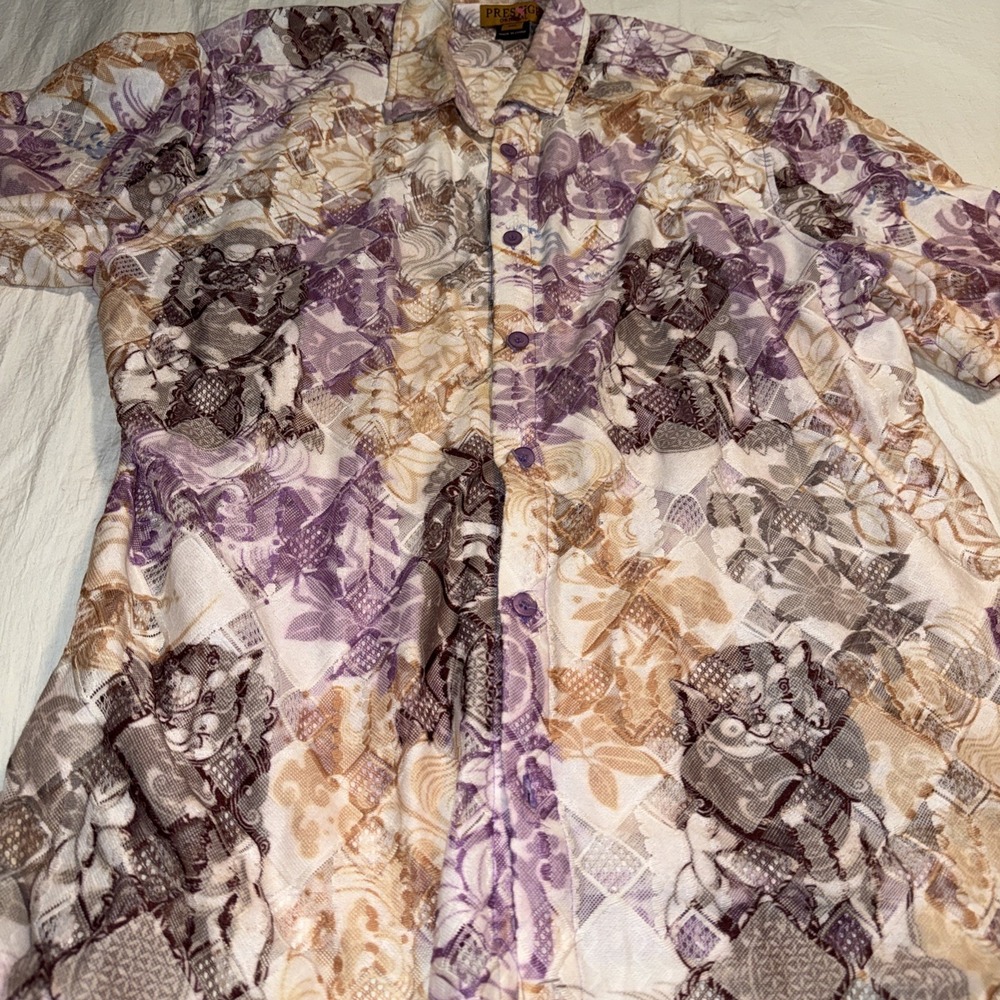 PRESTIGE ORIGINAL Mens Pattern Shirt Sleeve Polo Shirt 3Xl